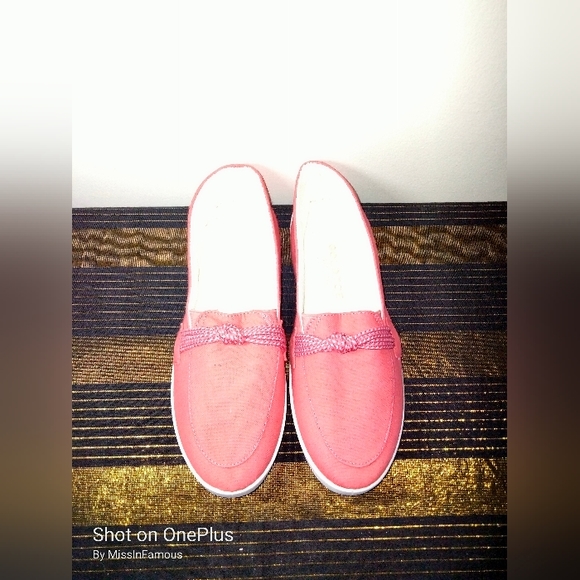 Gold Toe Women's Shoes Flats Size 6.5 Slip-On Canvas Dusty Rose Loafers - Picture 11 of 12